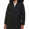 Clothing | * Cheapest Dkny Black Faux Fur-Trim Hooded Puffer Coat Women