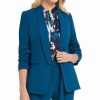 Clothing | * Budget Dkny Blue Shawl-Collar Three-Quarter Sleeve Blazer Women