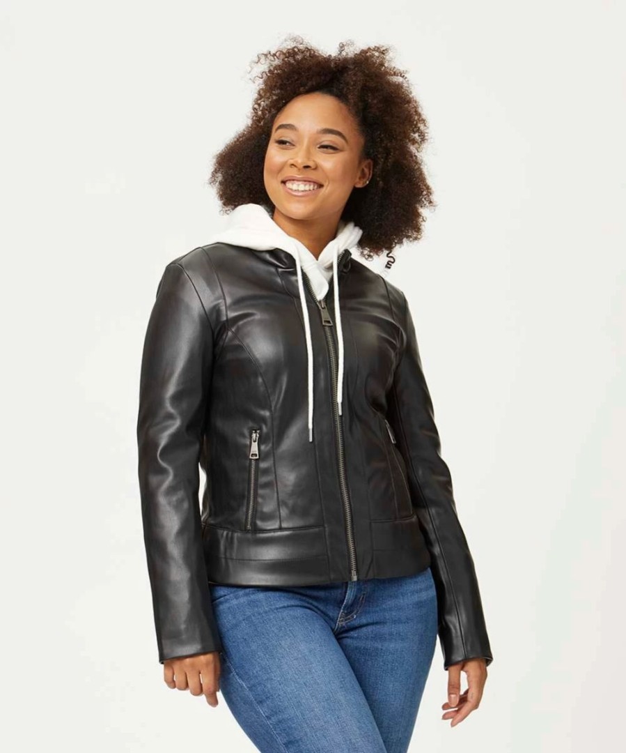 Clothing | * Cheap Dkny Black Faux Leather Moto Jacket Women