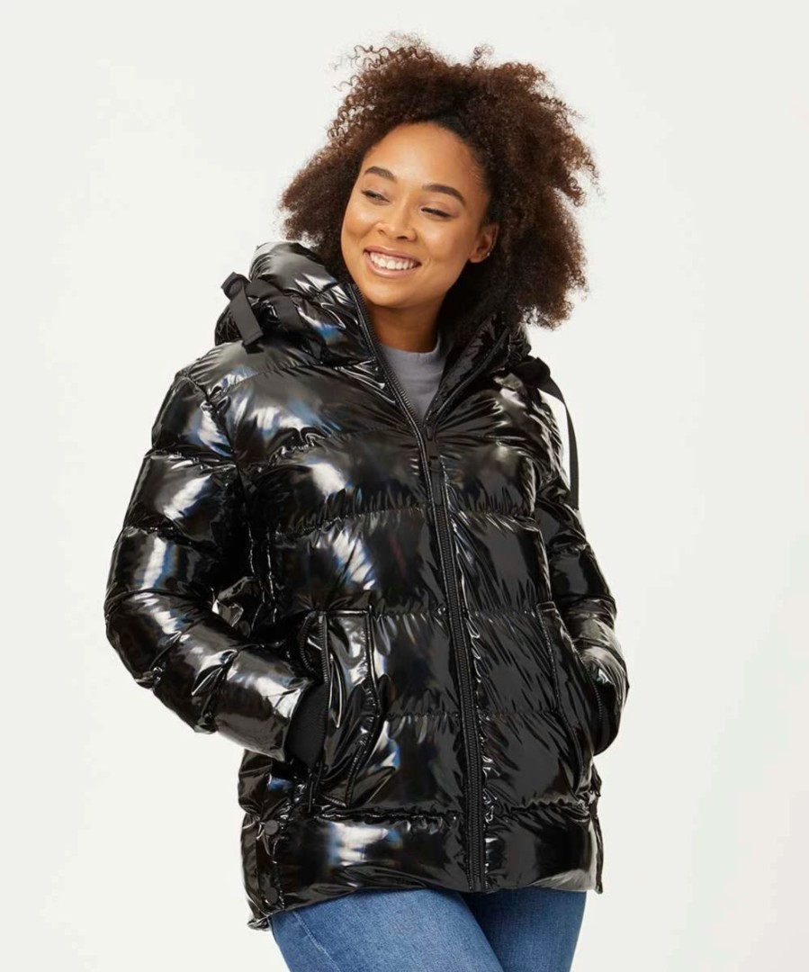 Clothing | * Wholesale Dkny Black Hooded Puffer Coat Women