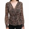 Clothing | * Best Pirce Dkny Black & White Leopard Peplum Top Women