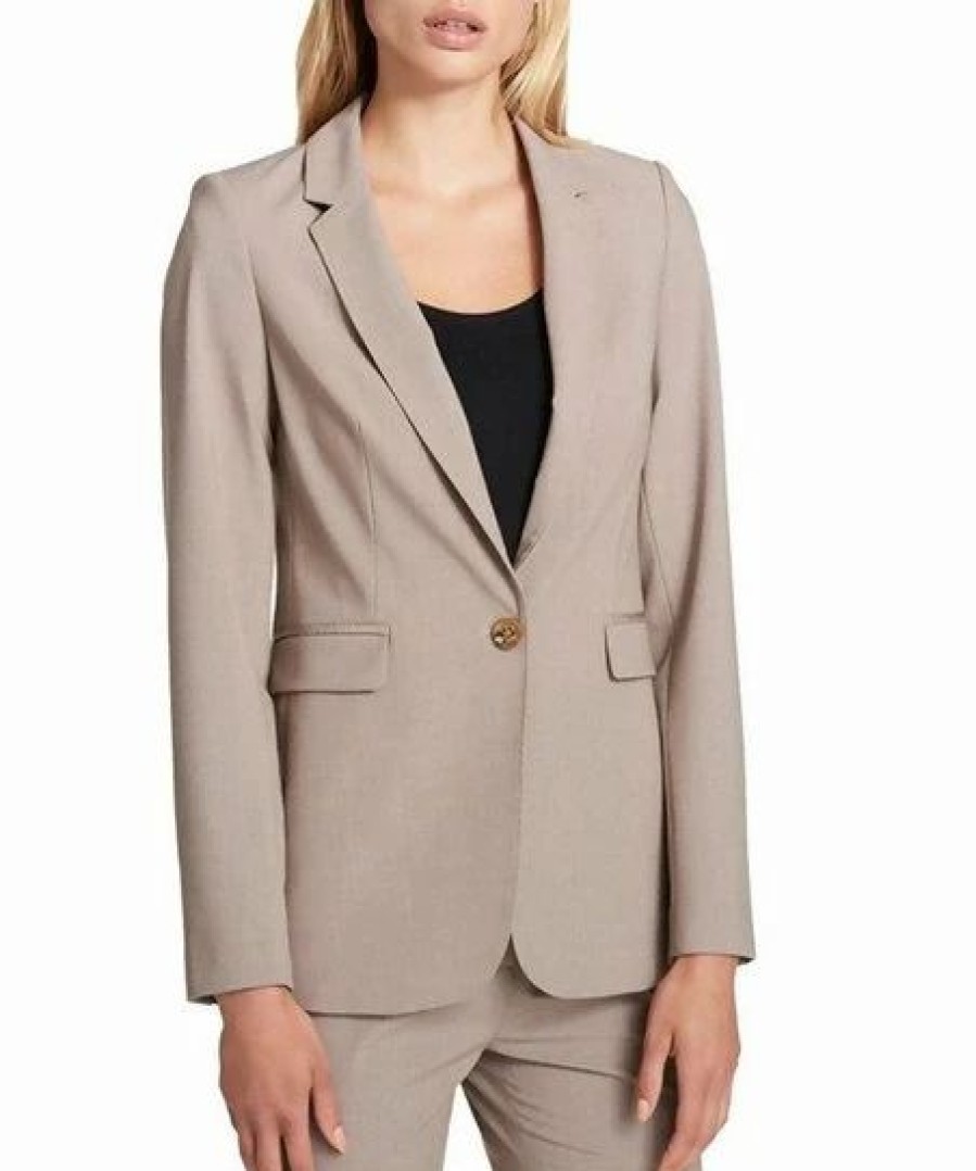 Clothing | * New Dkny Gray Notch-Collar Pocket One-Button Blazer Women