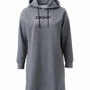 Clothing | * Flash Sale Dkny Sport Black Heather Long-Sleeve Embellished Drip Logo Hooded Dress Plus For Women