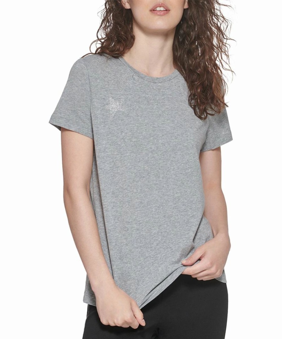 Other | * Promo Dkny Avenue Gray Star Diamante Crewneck Tee Women For Other