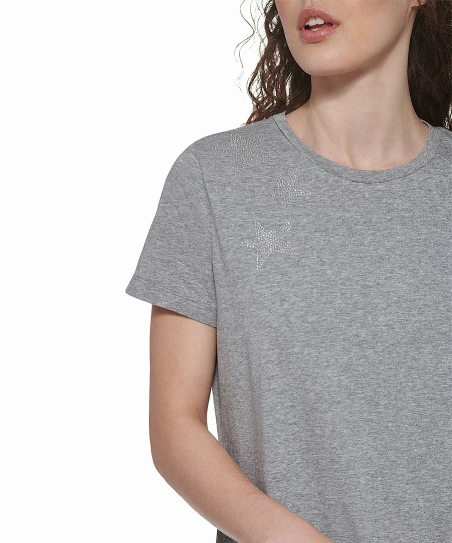 Other | * Promo Dkny Avenue Gray Star Diamante Crewneck Tee Women For Other