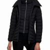 Clothing | * Hot Sale Dkny Black Hooded Double-Zip Packable Puffer Coat Women