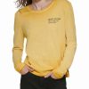 Clothing | * Best Reviews Of Dkny Gold Yellow Cold Pigment Dye Long-Sleeve Crewneck Tee Women