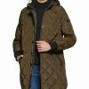 Clothing | * Buy Dkny Loden Green Quilted Zippered Curved-Hem Hooded Puffer Jacket Women