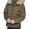 Clothing | * Coupon Dkny Loden Green Faux Fur-Trim Fitted Puffer Jacket Women & Juniors