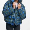 Clothing | * Brand New Dkny Blue & Green Plaid Hooded Puffer Coat Women