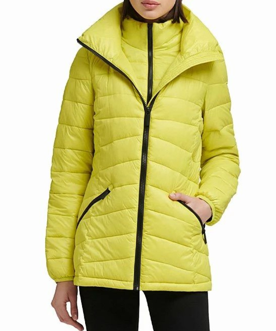 Clothing | * Wholesale Dkny Lime Double-Lined Puffer Coat Women