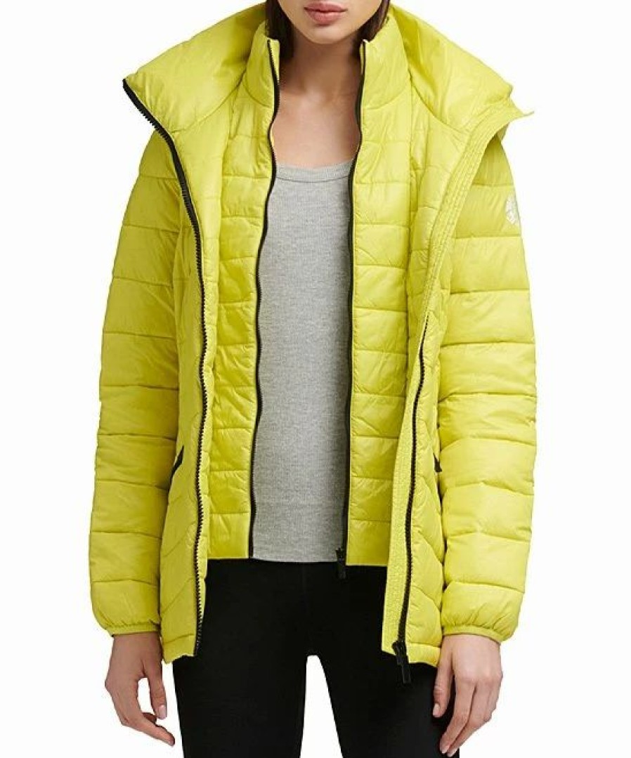 Clothing | * Wholesale Dkny Lime Double-Lined Puffer Coat Women