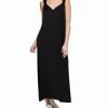 Clothing | * Wholesale Dkny Black Ruched-Strap V-Neck Maxi Dress Women