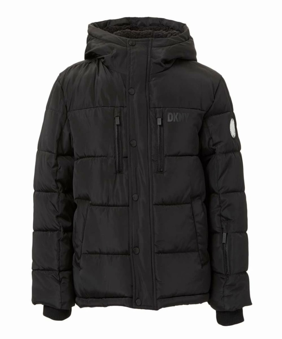 Clothing | * Best Deal Dkny Black Classic Puffer Jacket Boys For Kids