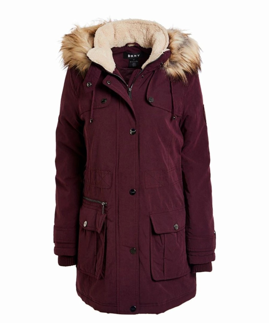 Clothing | * Best Reviews Of Dkny Pinot Faux Fur-Trim Micro-Twill Hooded Parka Women & Juniors