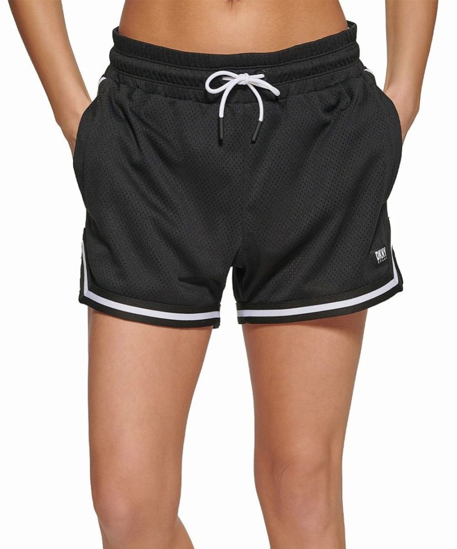 Clothing | * Best Deal Dkny Black Mesh Drawstring-Waist Shorts Women