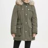 Clothing | * Best Pirce Dkny Olive Faux Fur-Trim Micro-Twill Hooded Parka Women & Juniors