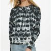 Clothing | * Best Sale Dkny Black & White Tie-Dye Balloon-Sleeve Crewneck Top Women