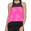 Other | * Brand New Dkny Black & Power Pink Floral High-Neck Sleeveless Top Women For Other