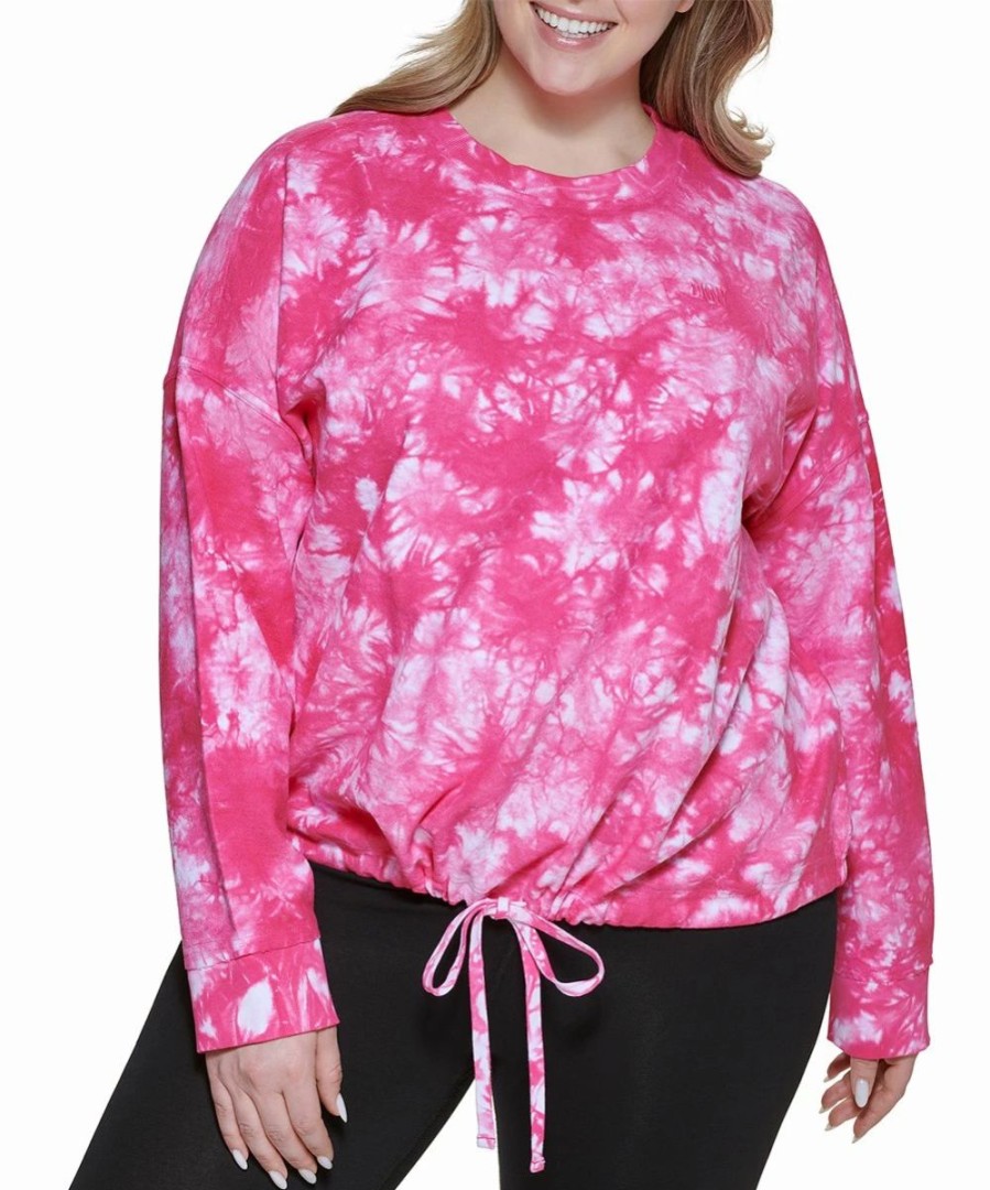 Other | * New Dkny Sport Fiery Pink Tie-Dye Reverse Terry Crewneck Sweatshirt Plus For Other