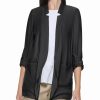 Clothing | * Hot Sale Dkny Black Scrunch-Sleeve Notch-Collar Blazer Women