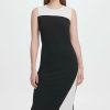 Clothing | * Outlet Dkny Ivory & Black Color-Block Sleeveless Sheath Dress Women