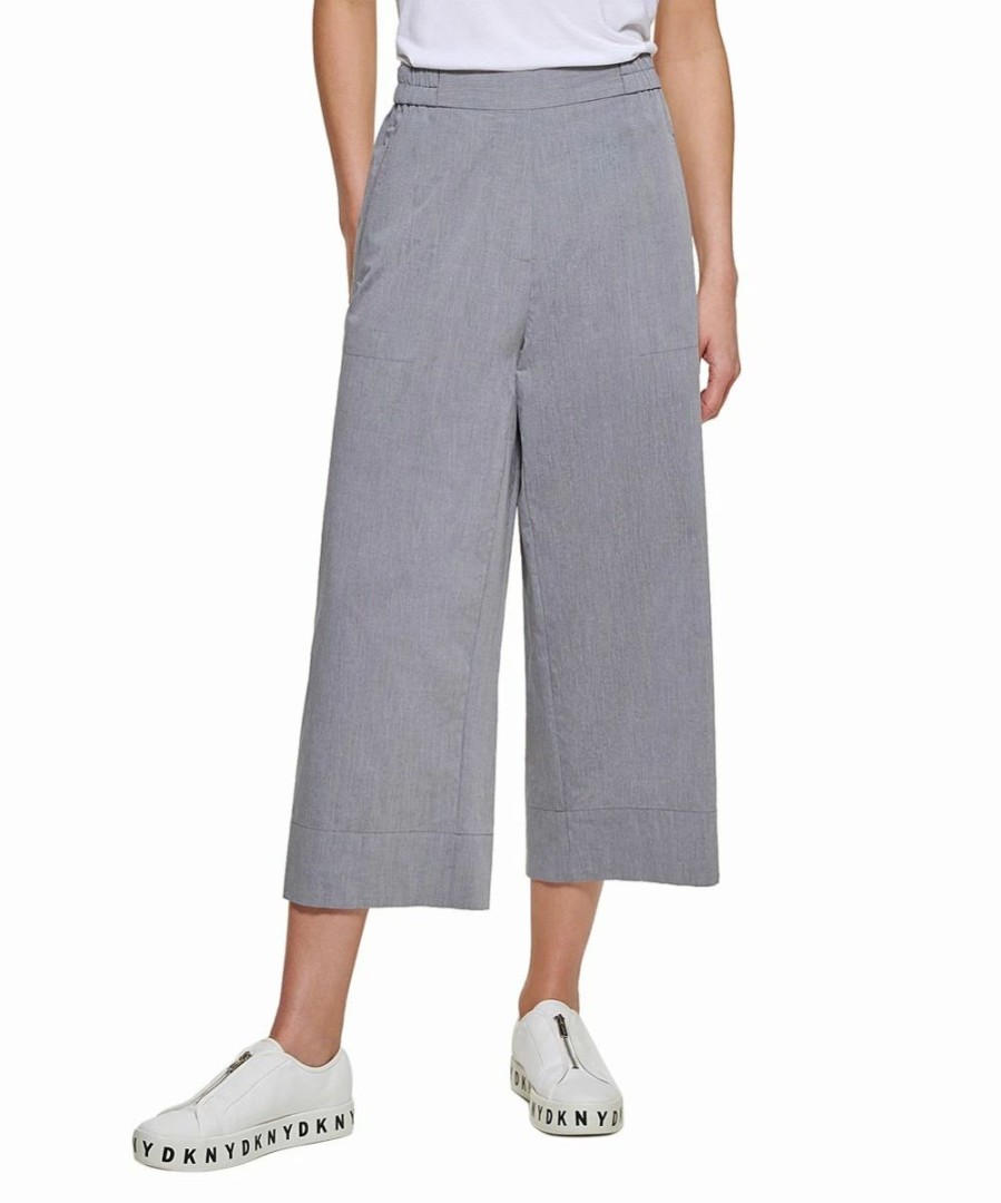 Clothing | * Best Deal Dkny Gray Pocket Crop Wide-Leg Pants Women