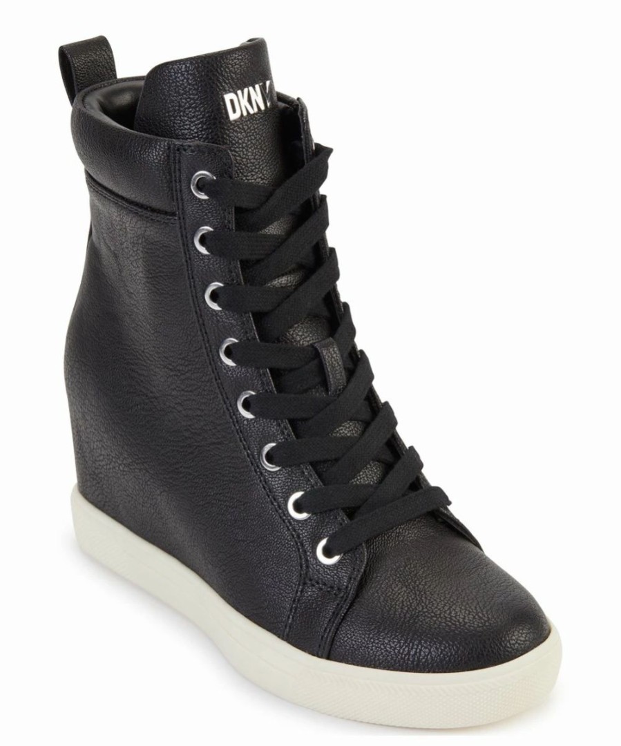 Shoes | * Best Pirce Dkny Black & Cream Calz Lace-Up Wedge Hi-Top Sneaker Women