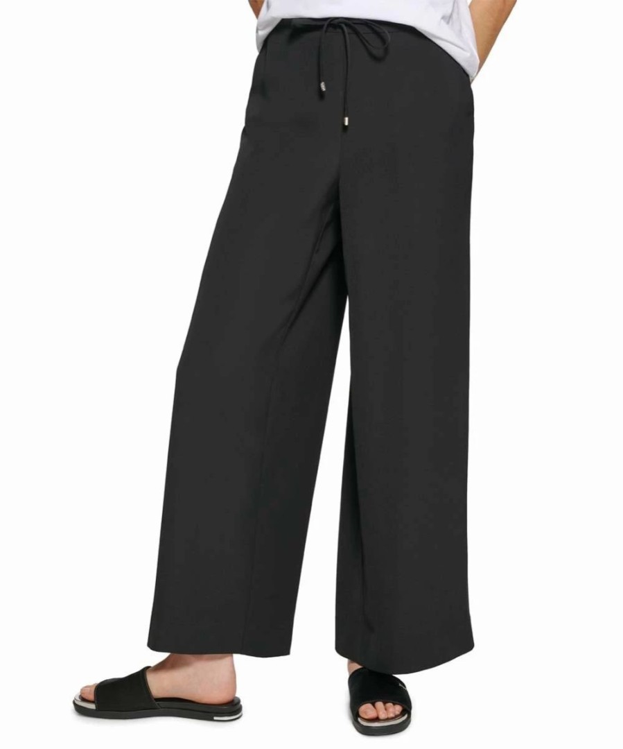 Clothing | * Cheap Dkny Black Drawstring Wide-Leg Pants Women