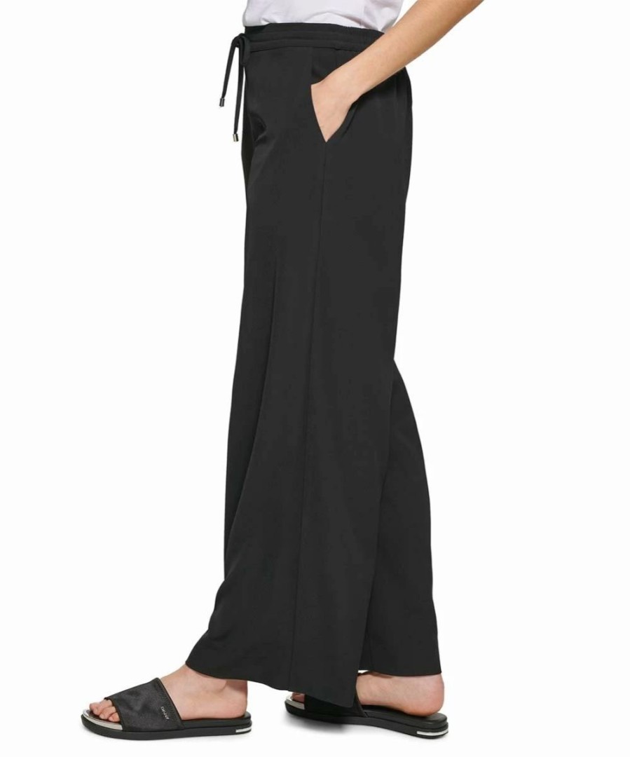 Clothing | * Cheap Dkny Black Drawstring Wide-Leg Pants Women