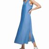 Clothing | * New Dkny Indigo Sleeveless Double V-Neck Maxi Dress Women