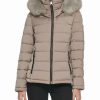 Clothing | * Best Sale Dkny Thistle Beige Faux Fur-Trim Fitted Puffer Jacket Women