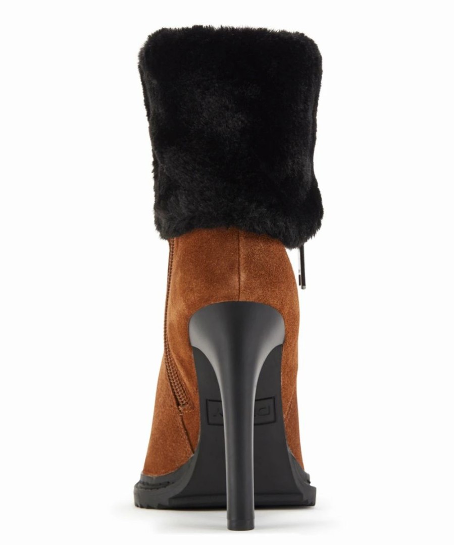 Shoes | * Flash Sale Dkny Dark Cognac & Black Sonya Cuff Suede Boot Women