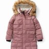 Clothing | * Cheap Dkny Dark Dusty Rose Faux Fur-Accent Glacier Shield Coat Girls For Kids