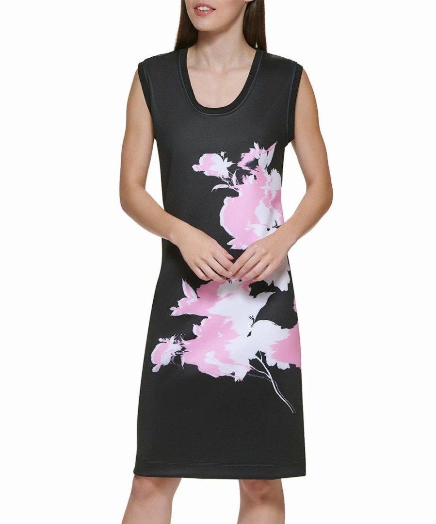 Clothing | * Deals Dkny Black & Pink Floral Sleeveless Dress Women