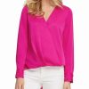 Clothing | * Wholesale Dkny Medium Pink Surplice Long-Sleeve Top Women