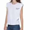 Other | * Buy Dkny White & Black Logo Shoulder Pad Muscle Tank Women For Other