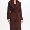 Clothing | * Hot Sale Dkny Bordeaux Shawl-Collar Belted Sherpa Coat Women