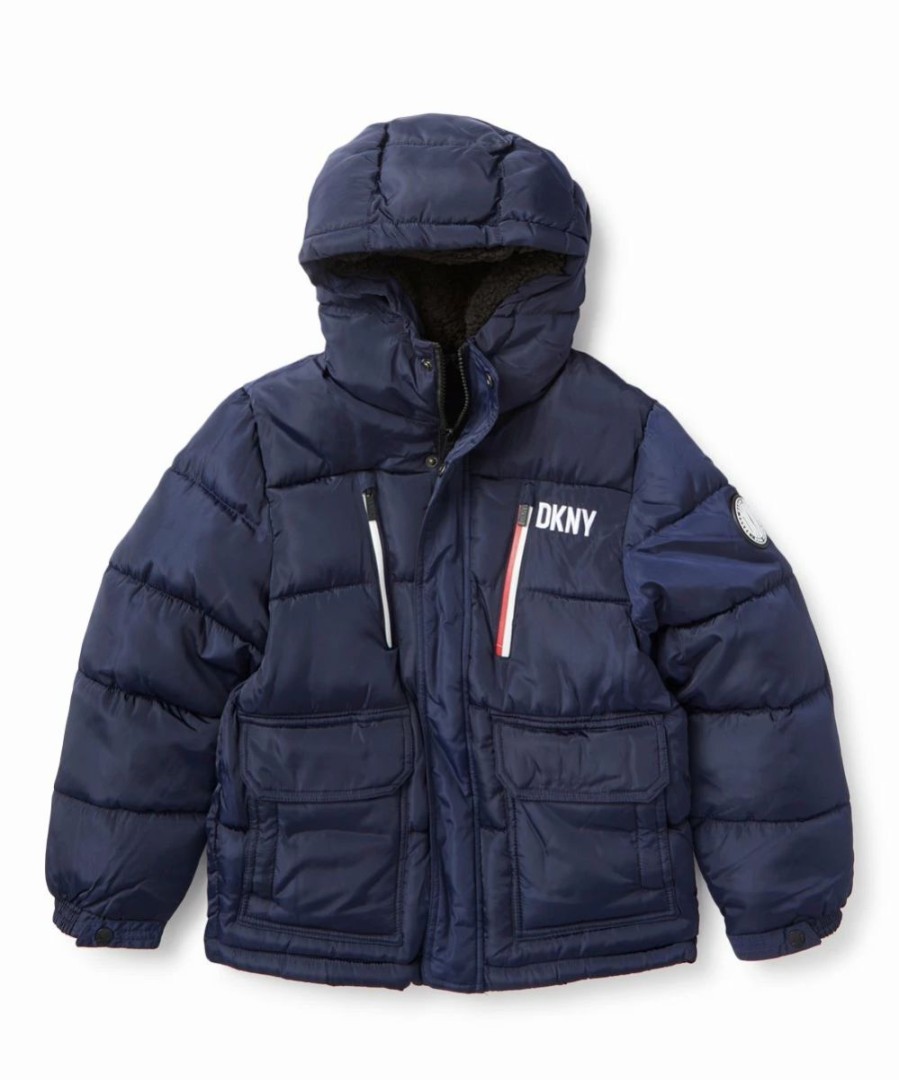 Clothing | * Best Sale Dkny Navy Puffer Jacket Boys For Kids