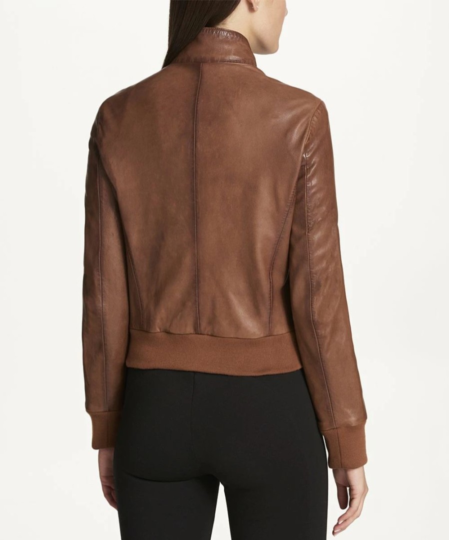 Clothing | * Best Deal Dkny Rum Asymmetrical-Zip Leather Jacket Women