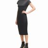 Clothing | * Outlet Dkny Black Mock Neck Midi Dress Women