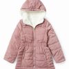 Clothing | * Coupon Dkny Dark Dusty Rose & Cream Reversible Puffy Jacket Girls For Kids