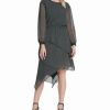 Clothing | * Brand New Dkny Black Dot Layered Asymmetric-Hem Dress Women