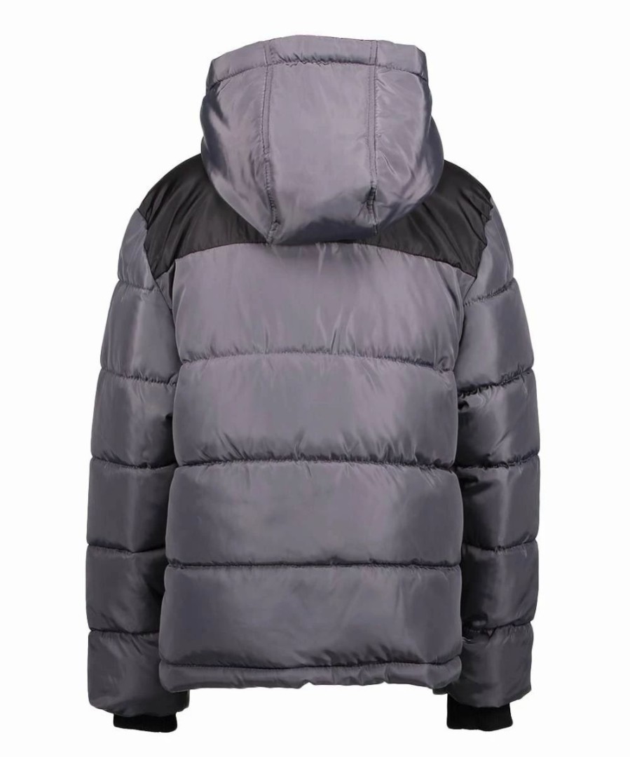 Clothing | * Discount Dkny Charcoal & Black Classic Puffer Jacket Boys For Kids