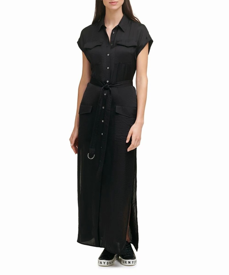 Clothing | * Top 10 Dkny Black Pocket Sleeveless Shirt Dress Women