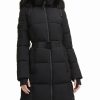 Clothing | * Wholesale Dkny Black Zip-Front Belted Puffer Coat Women & Juniors