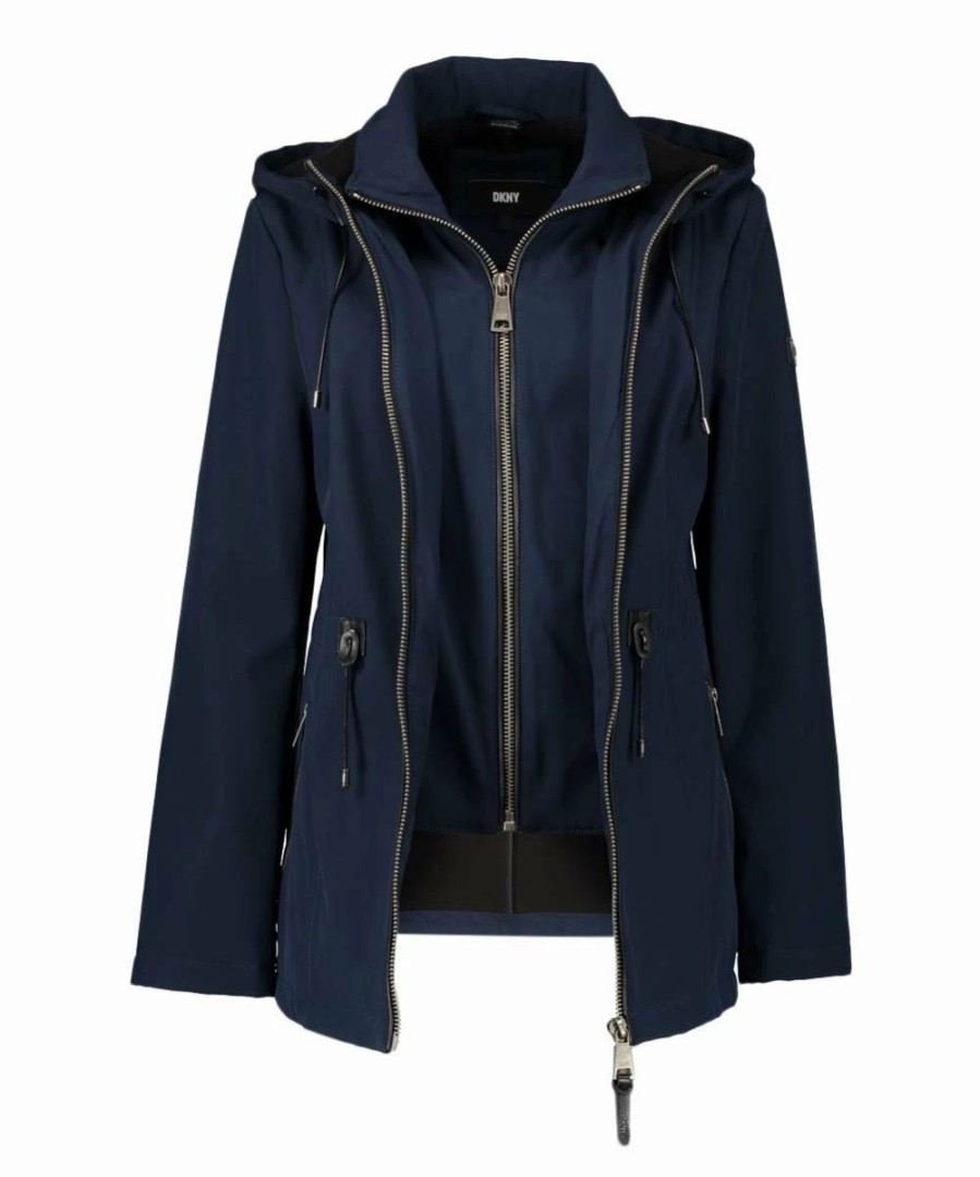 Clothing | * Flash Sale Dkny Navy Zip-Up Anorak Women