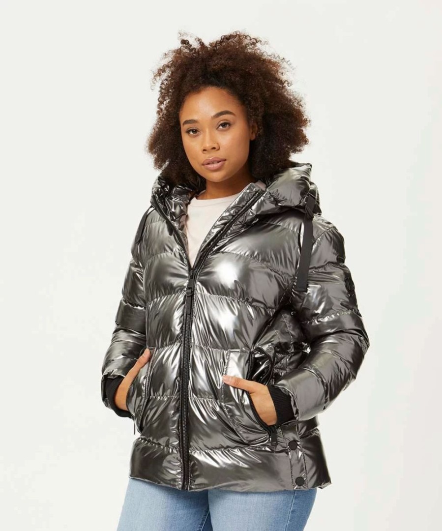 Clothing | * Cheapest Dkny Gunmetal Hooded Puffer Coat Women