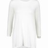 Clothing | * Coupon Dkny White Three-Quarter Sleeve Hi-Low Tee Women