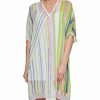 Clothing | * Coupon Dkny White & Pink Stripe V-Neck Shift Dress Women